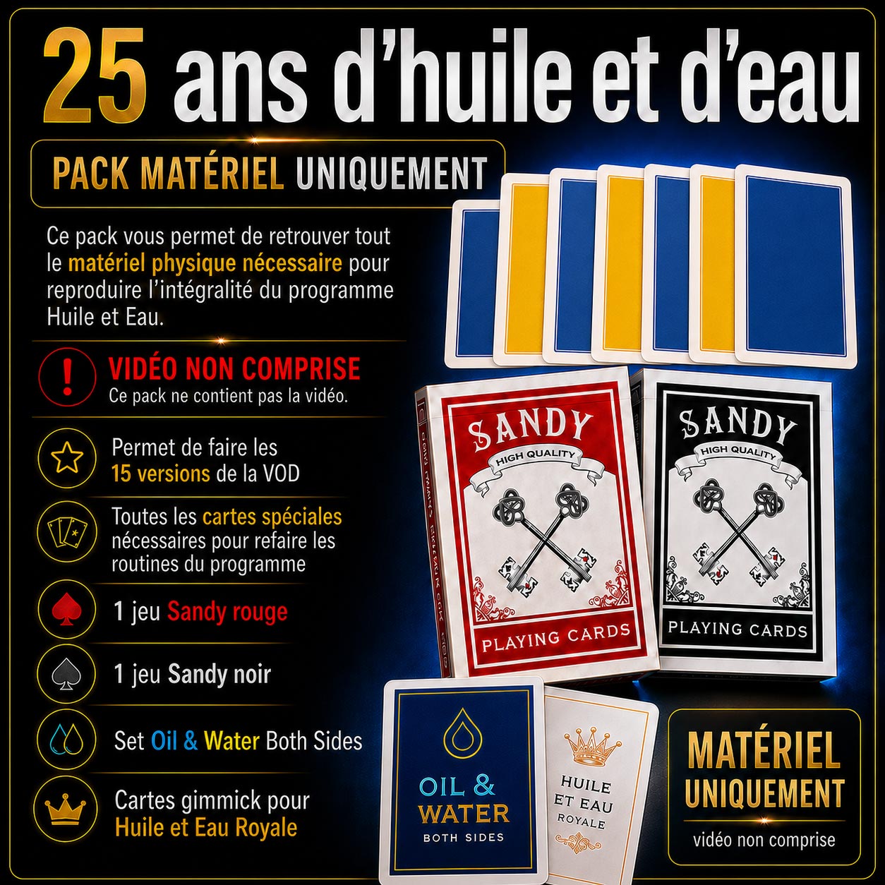 Pack matériel seul pour 25 ans d'huile et d'eau
